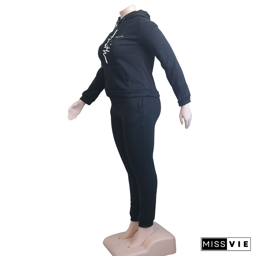 Plus Size Hoodies Sweatshirt Pants Tracksuit