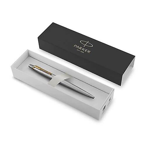 Parker Jotter Steel Gold Trim Ballpoint Pen (Standard)