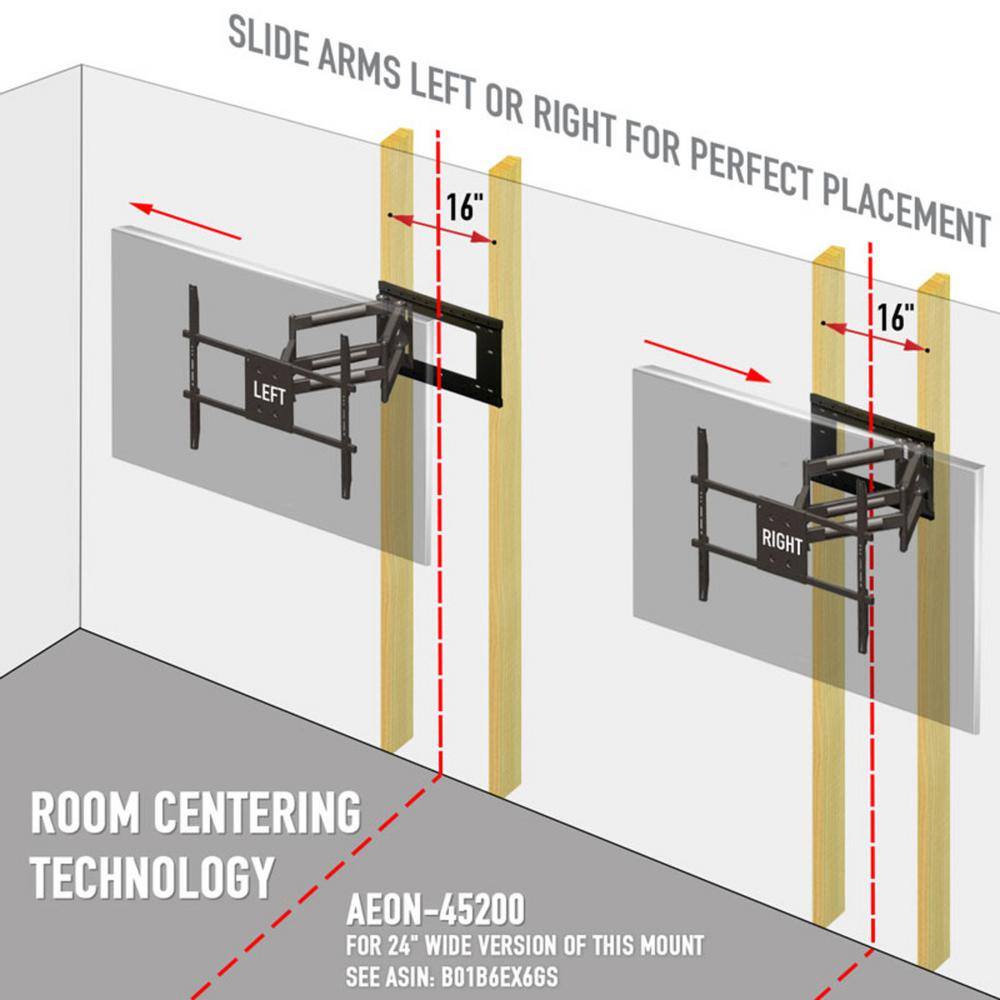 Aeon Stands and Mounts Full Motion TV Wall Mount with Long Extension for 42 in. - 80 in. TV's Aeon-45200