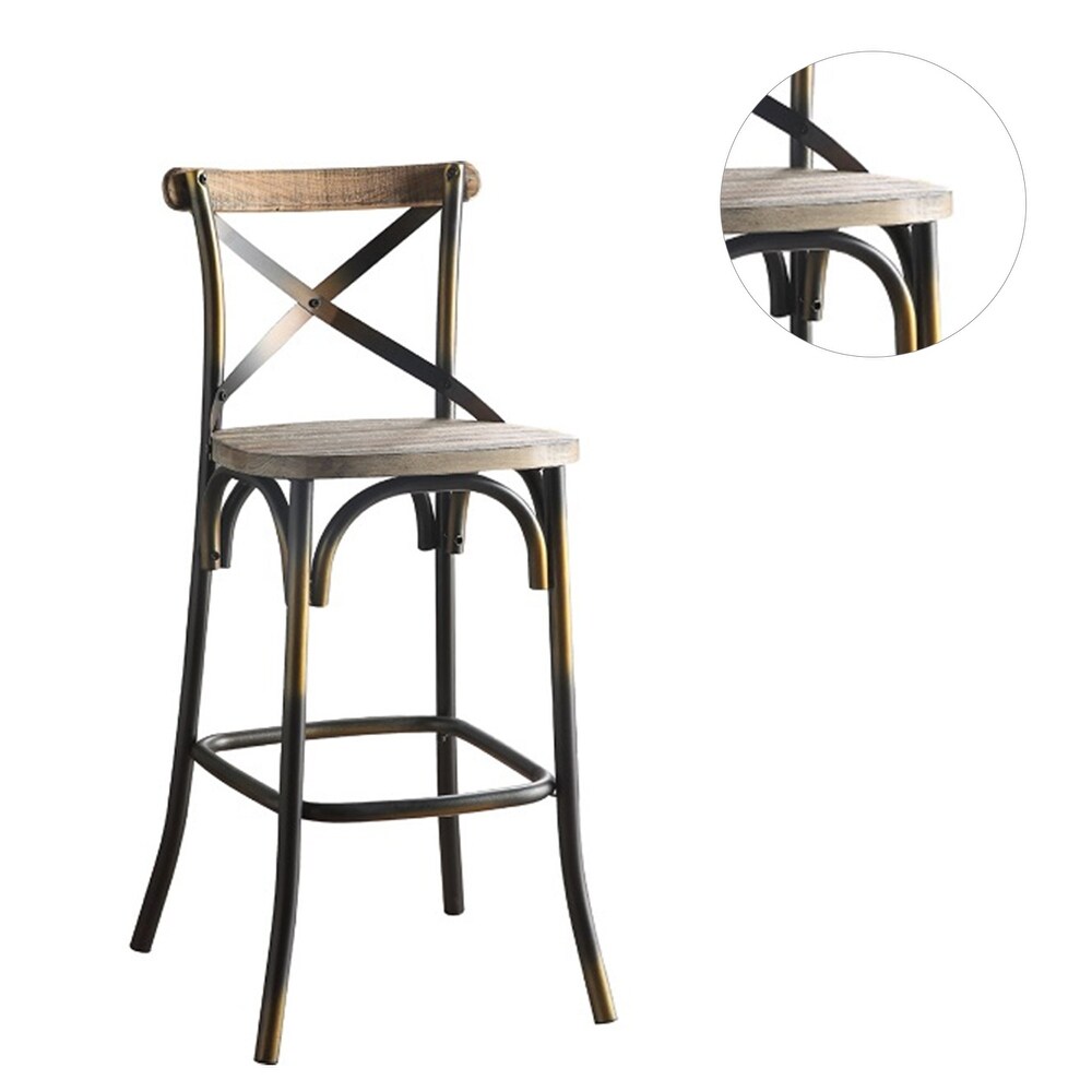 Metal Bar Chair with X Backrest Design