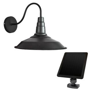 Sunforce Large Black Solar Outdoor Barn Light Sconce 81401