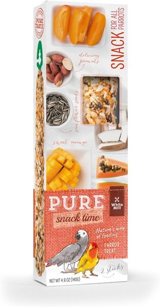 White Mill PURE Papaya Bird Treat Stick， 4.9-oz box