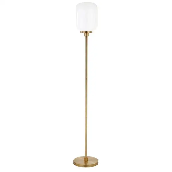 Agnolo Handmade Seeded Glass Blackened Bronze Floor Lamp