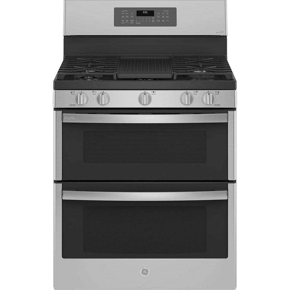 GE Profile 30-inch Freestanding Gas Range with True European Convection Technology PCGB965YPFS