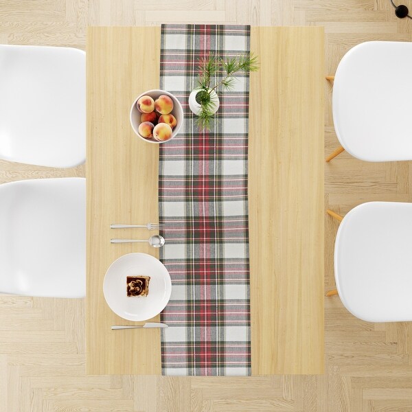 Fabstyles Celebration Plaid Cotton Table Runner Machine Washable