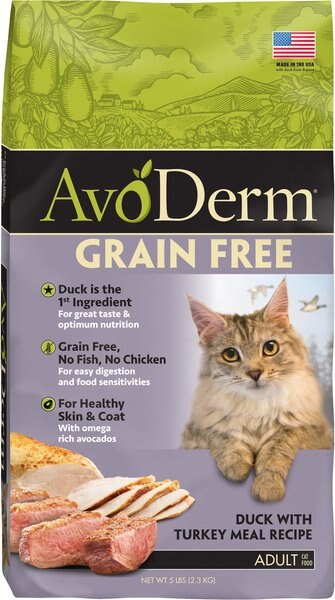 AvoDerm Grain-Free Duck with Turkey Meal Dry Cat Food