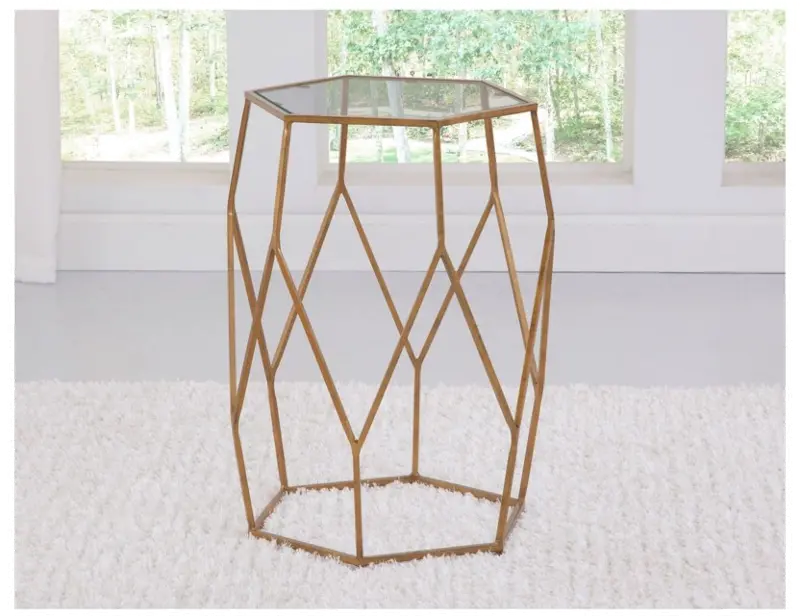 Roxy Gold Hexagon Side Table