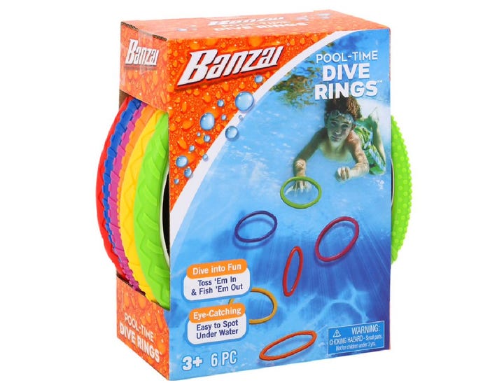 Banzai Pool Time Dive Rings， 6 Pack - 85848