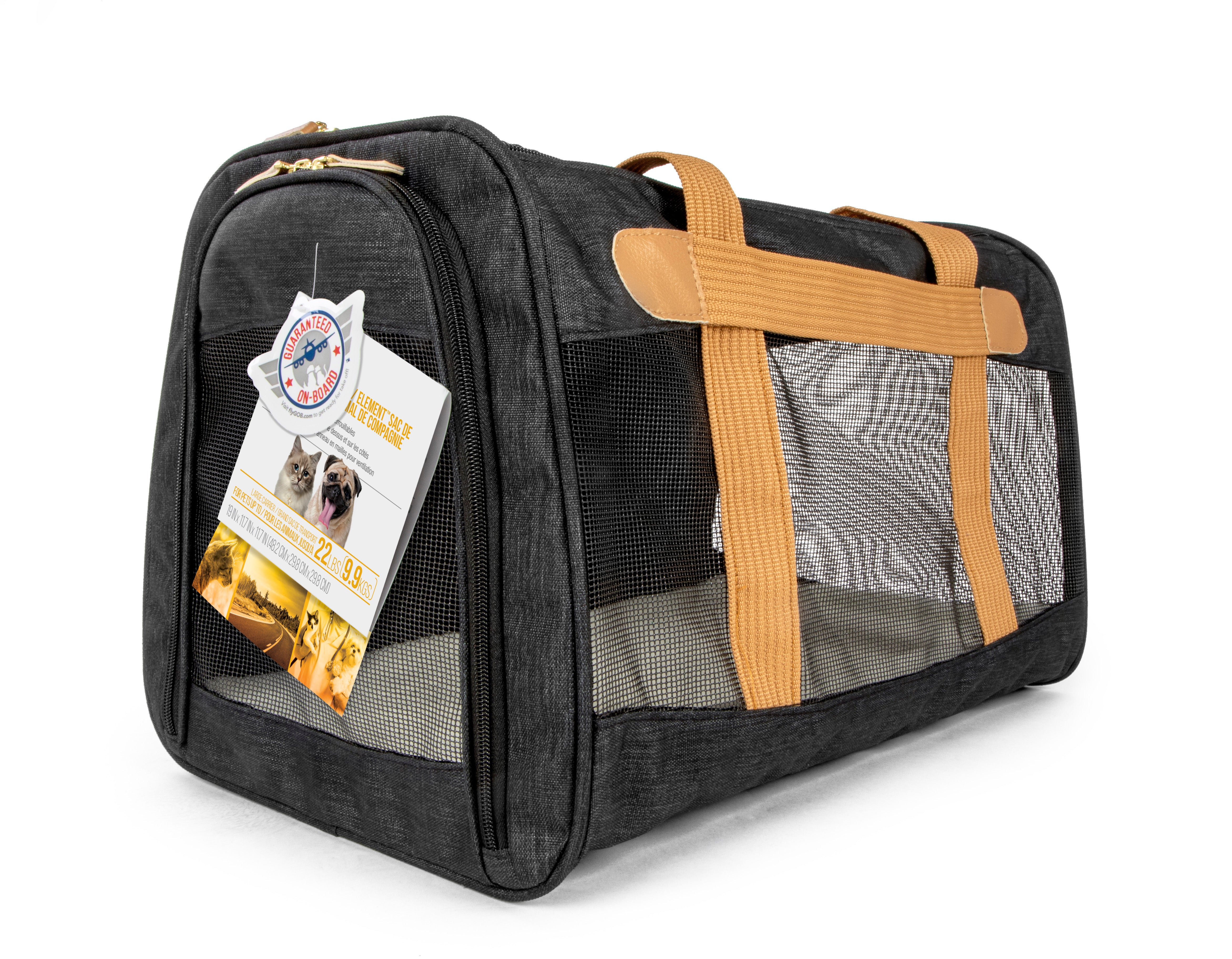 Sherpa Element Airline Approved Pet Carrier， Black and Tan， Large