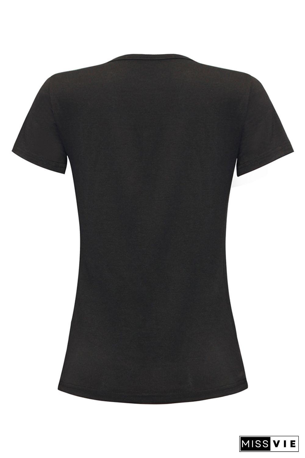 Plain Short Sleeve Cut Out T-Shirt