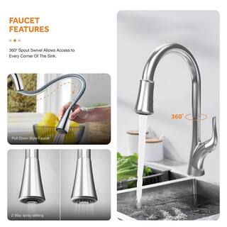 Glacier Bay All in-One 33 in. Drop-inUndermount Double Bowl 18 Gauge Stainless Steel Kitchen Sink with Pull-Down Faucet VT3322G2