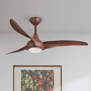 MINKA-AIRE Light Wave 52 in. Integrated LED Indoor Distressed Koa Ceiling Fan with Light with Remote Control F844-DK