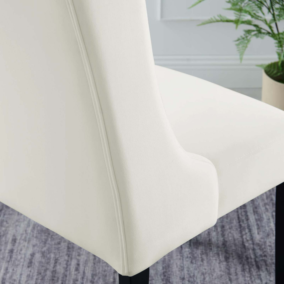 Baronet Performance Velvet Dining Chairs  Set of 2  White   Transitional   Dining Chairs   by First of a Kind USA Inc  Houzz