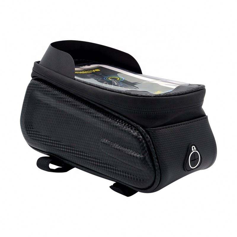 OEM Waterproof 6.5' Cycling Bicycle Front Bag Tube Pannier Touch Screen Bike Frame Bag for Cell Phone