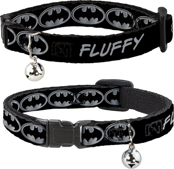 Buckle-Down DC Comics Batman Shield Personalized Breakaway Cat Collar with Bell