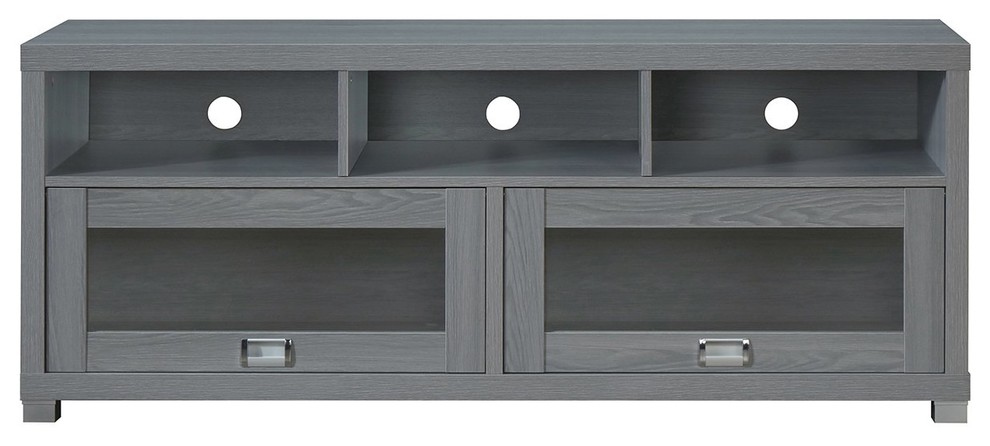 Techni Mobili Durbin TV Stand for TVs up to 60 quot  Gray   Contemporary   Entertainment Centers And Tv Stands   by Rta Products  L  Houzz