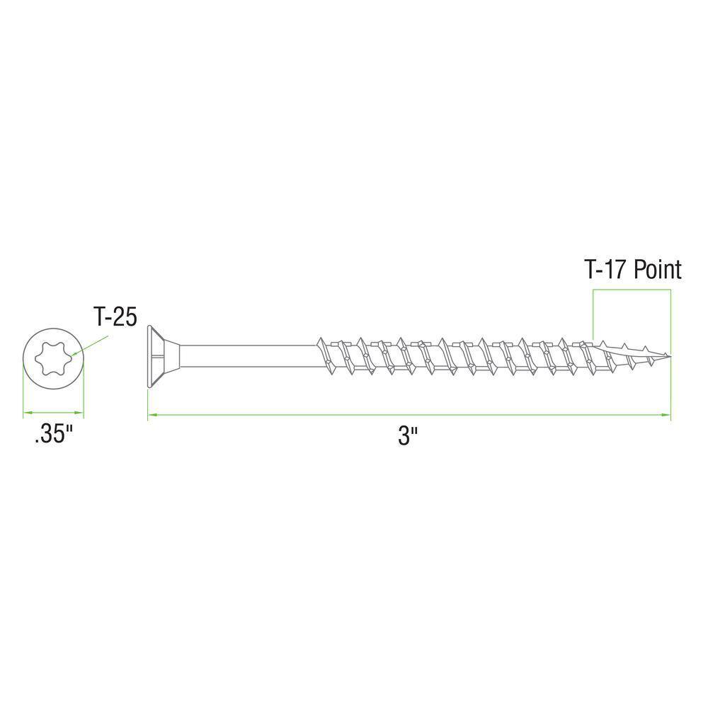 Deckmate #9 x 3 in. Star Flat-Head Wood Deck Screw 5 lbs.-Box (309-Piece) 115970