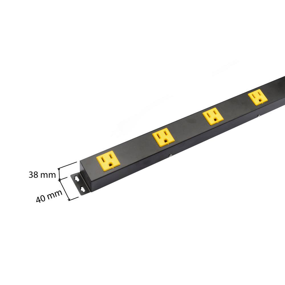 ProHT 6-Outlet Metal Spaced Power Strip with 3 ft. Cord 03200 22