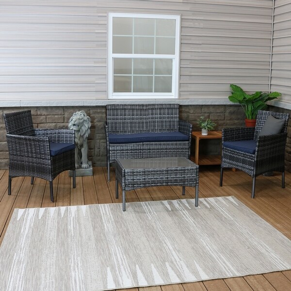 Sunnydaze Dunmore 4Piece Patio Set with Cushions