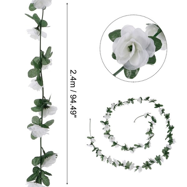 Fake Vine Garland Flower Silk Artificial Flowers 7.8FT for Home 5PCS