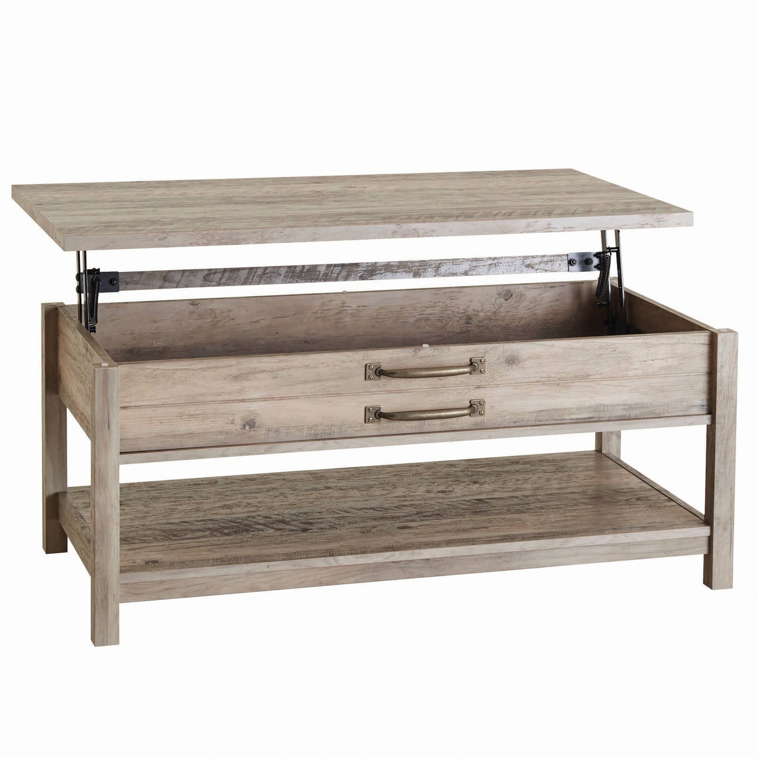 Better Homes & Gardens Modern Farmhouse Rectangle Lift-Top Coffee Table, Rustic Gray finish