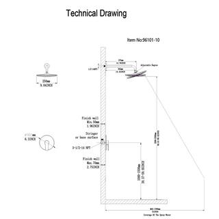 CASAINC 1-Spray Patterns 10 in. Wall Mount Shower System Fixed Shower Head in Matte Black (Valve Included) WF-DB96101H-10