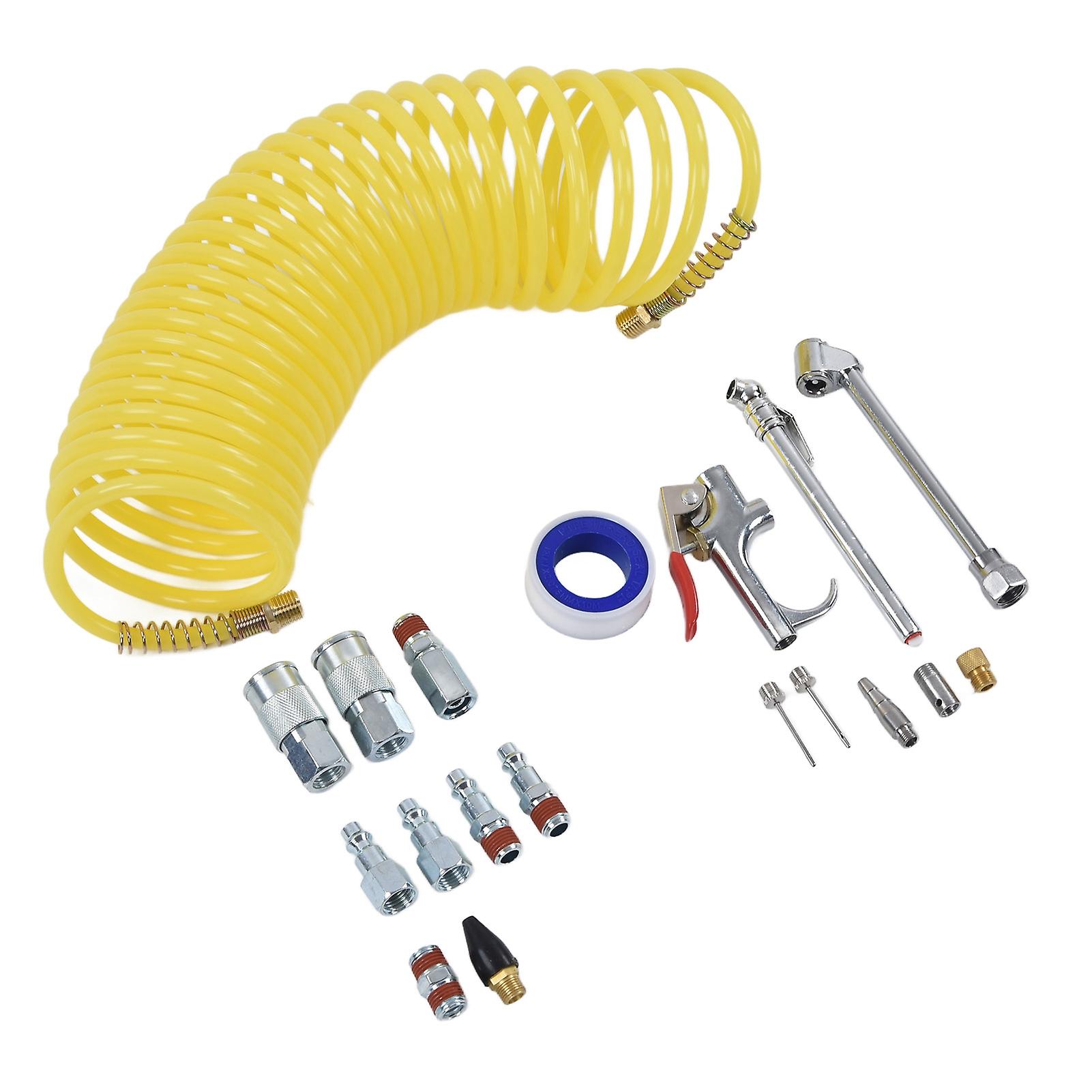 Air Compressor Tire Hose Kit 1/4in Npt Industrial Connector Quick Connect Fittings Blow Gun Set