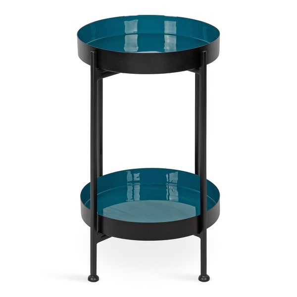 Kate and Laurel Nira Two-Tiered Metal Side Table - 15x15x24