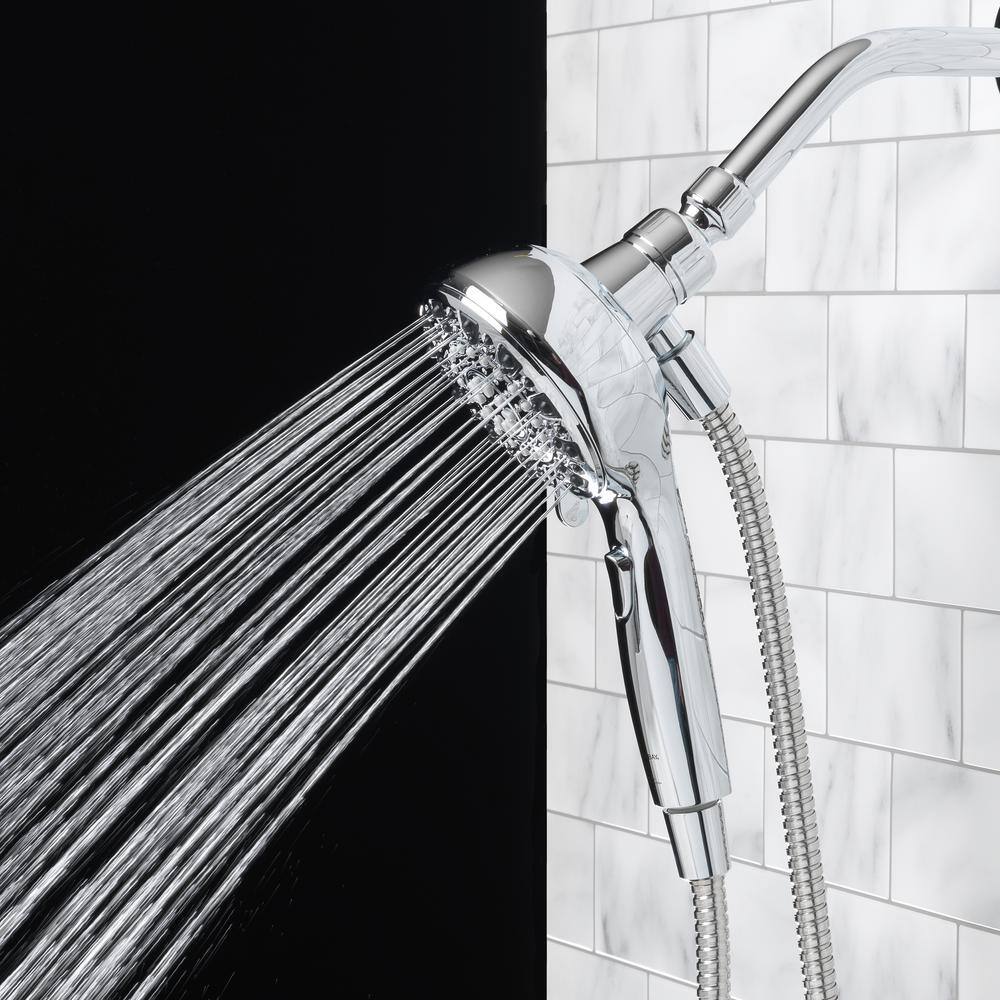 Glacier Bay Push Release 6-Spray Patterns with 1.8 GPM 4.25 in. Wall Mount Handheld Shower Head in Chrome 8571101HC