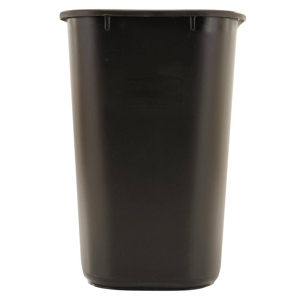 Rubbermaid Commercial Products 7 Gal. Black Plastic Rectangular Deskside Trash Can RCP295600BK