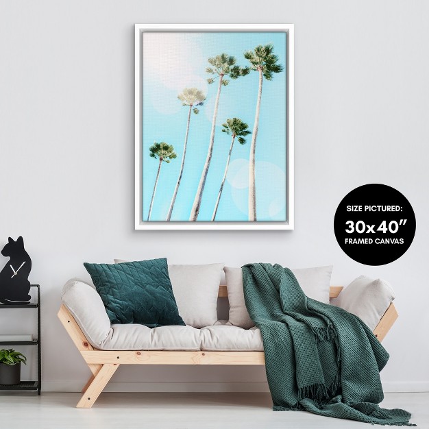 Americanflat Summer Palms By Gal Design Floating Canvas Frame Modern Wall Art Decor