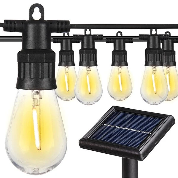 Solar Energy String Lights with 15 Led Bulbs Light Sensor String Light - As pic