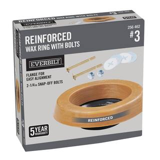 Everbilt Reinforced Toilet Wax Ring with Plastic Horn and Zinc-Plated Toilet Bolts 004301-SP