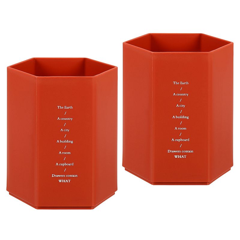 2pcs Pencil Holder Hexagon Pen Cup Stationery Organizer for Office