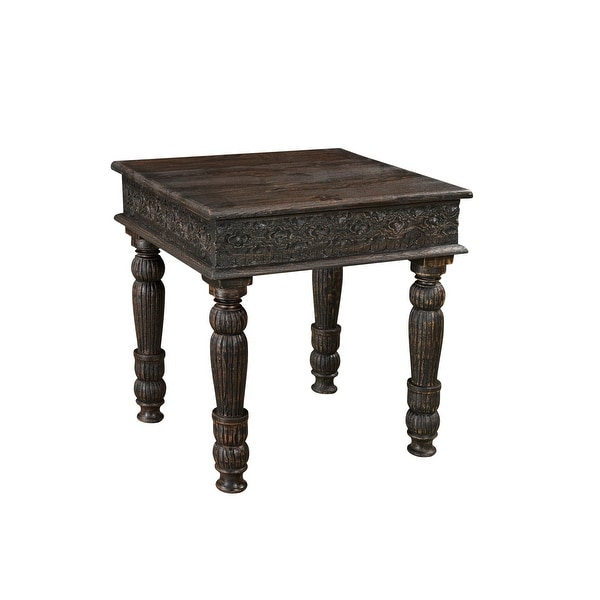 Milton Carved Teak End Table