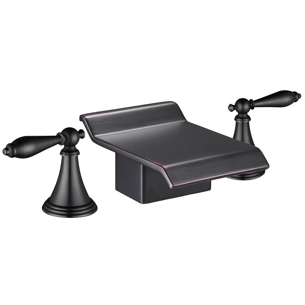 2-Handle Waterfall Bathroom Bathtub Faucet Oil Rubbed Bronze