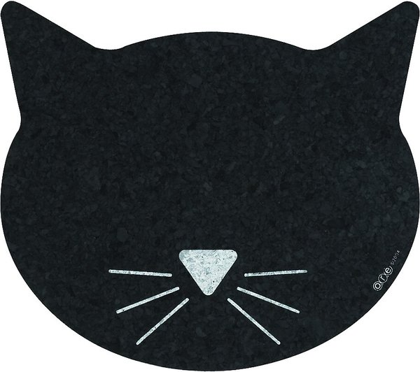 ORE Pet Recycled Rubber Black Cat Face Placemat