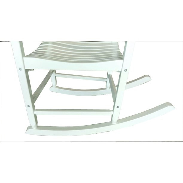 Mainstays Outdoor Wood Porch Rocking Chair， White Color， Weather Resistant Finish