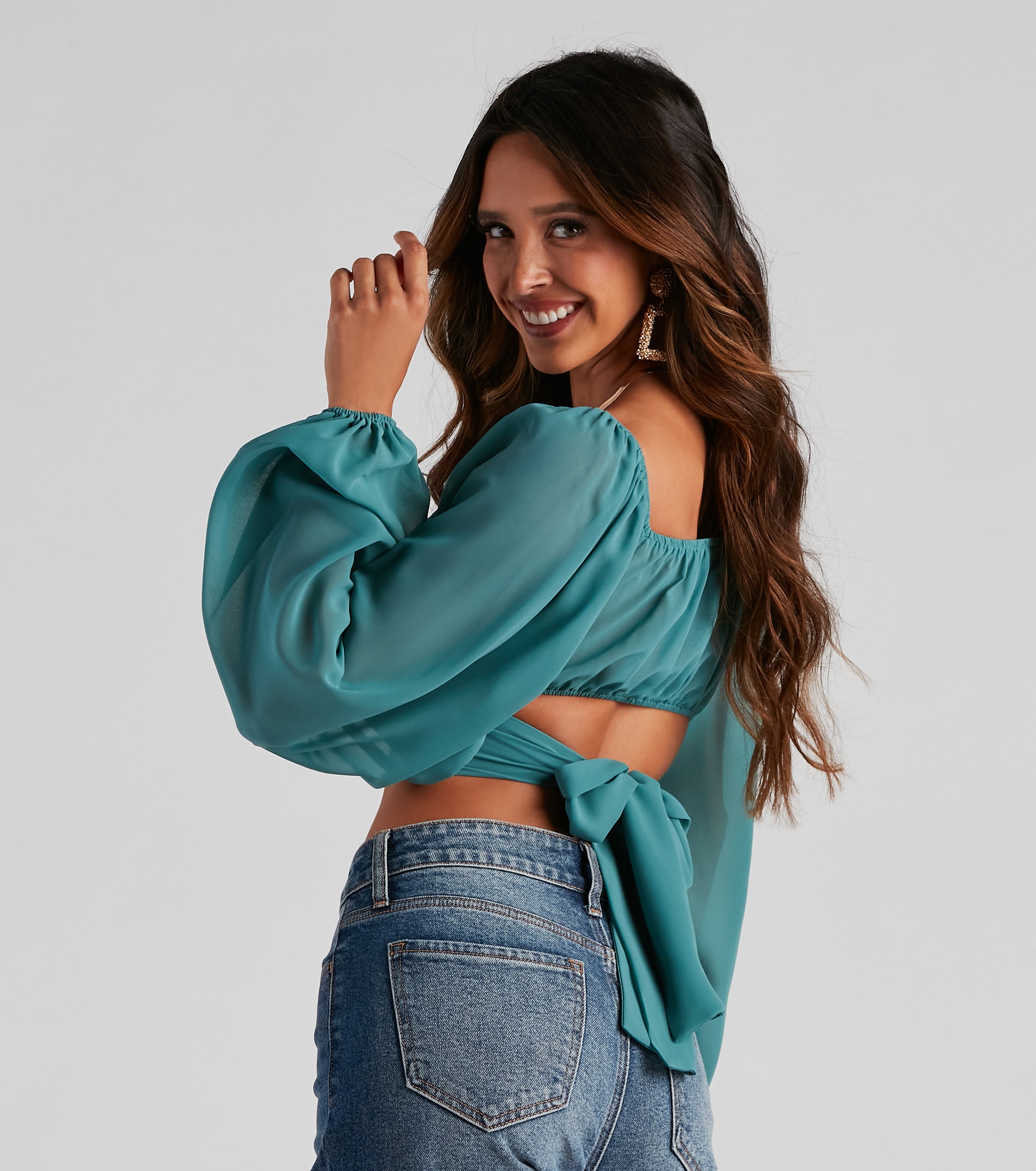 Such A Daydream Chiffon Crop Top