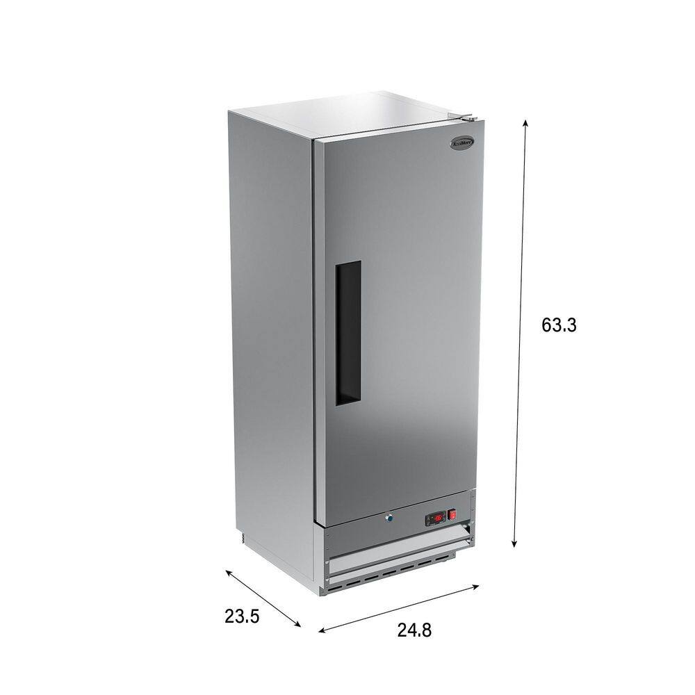 Koolmore 12 cu. ft. Commercial One Door Auto Defrost Upright Reach-In Freezer in Stainless Steel RIF-1D-SS12C