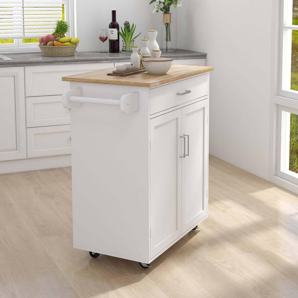 Whatseaso White MDF Kitchen Island L-KI110498538