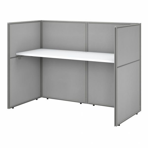 Bush Business Furniture Easy Office 60W Cubicle Desk Workstation with 45H Closed Panels in Pure White