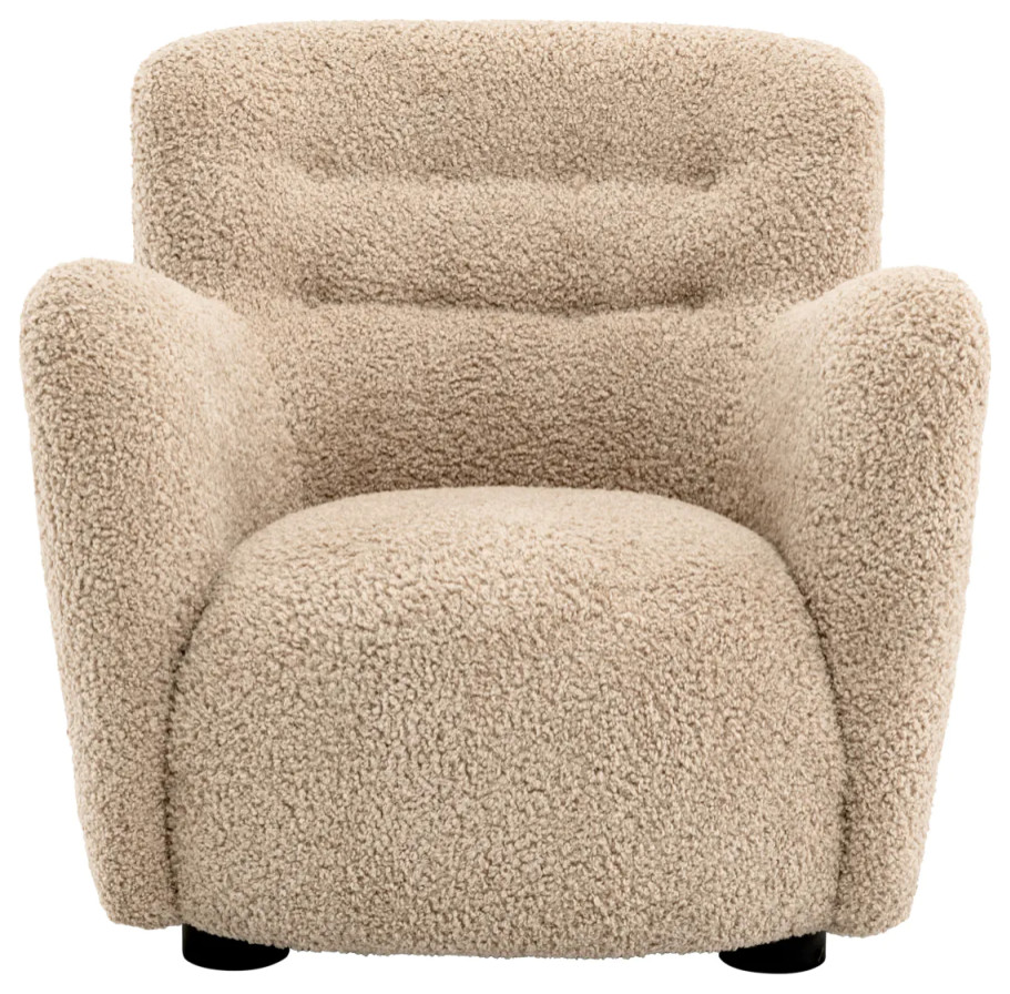 Beige Shearling Lounge Chair  Eichhotz Bixby   Transitional   Armchairs And Accent Chairs   by Oroa   Distinctive Furniture  Houzz