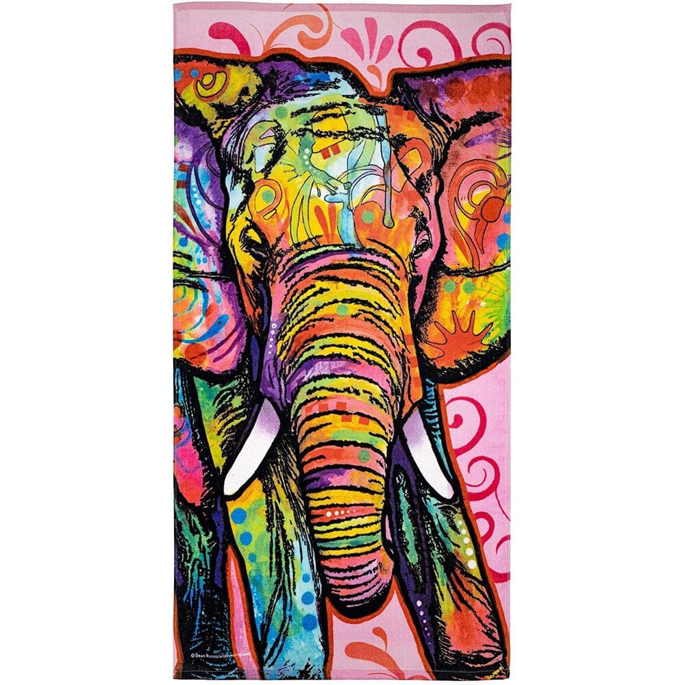 Elephant Super Soft Plush Cotton Beach Bath Pool Towel by Dean Russo