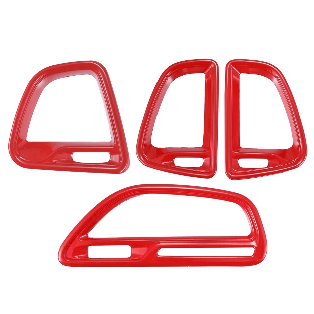 Unique Bargains Abs Air Condition Outlet Vent Trim Accessories Kit For Dodge Challenger 2015 2019 Red