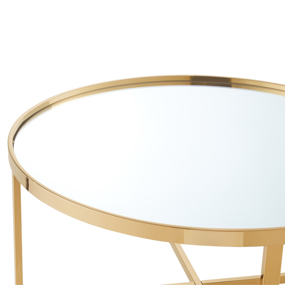 Nicole Miller Alinah Table  Mirrored Top   Contemporary   Coffee Tables   by Inspired Home  Houzz