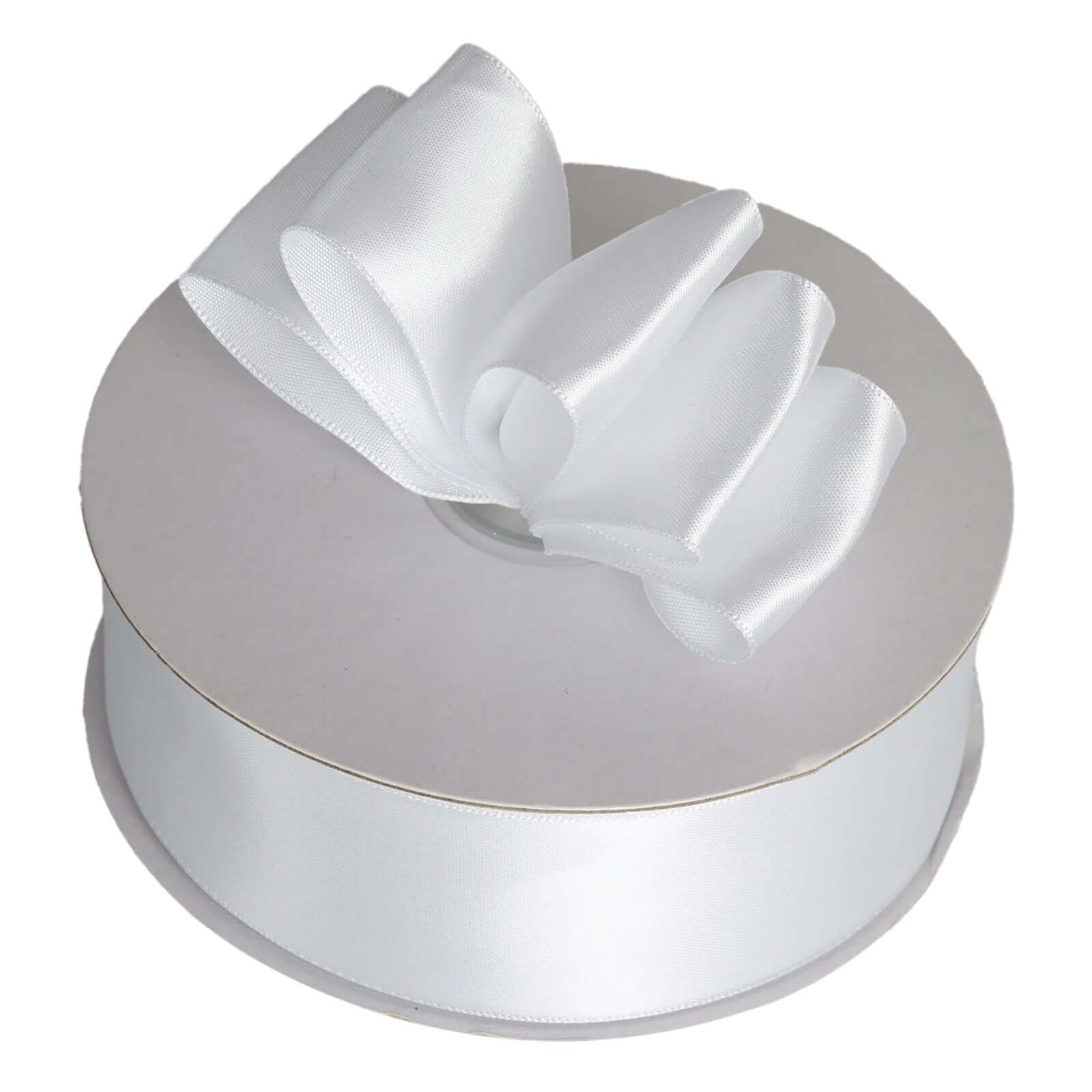 White Single Face Decorative Satin Ribbon 50 Yards 1.5