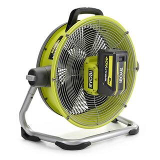 RYOBI 40V 14 in. Cordless Hybrid WHISPER SERIES Air Cannon Fan (Tool Only) RY40HF02B