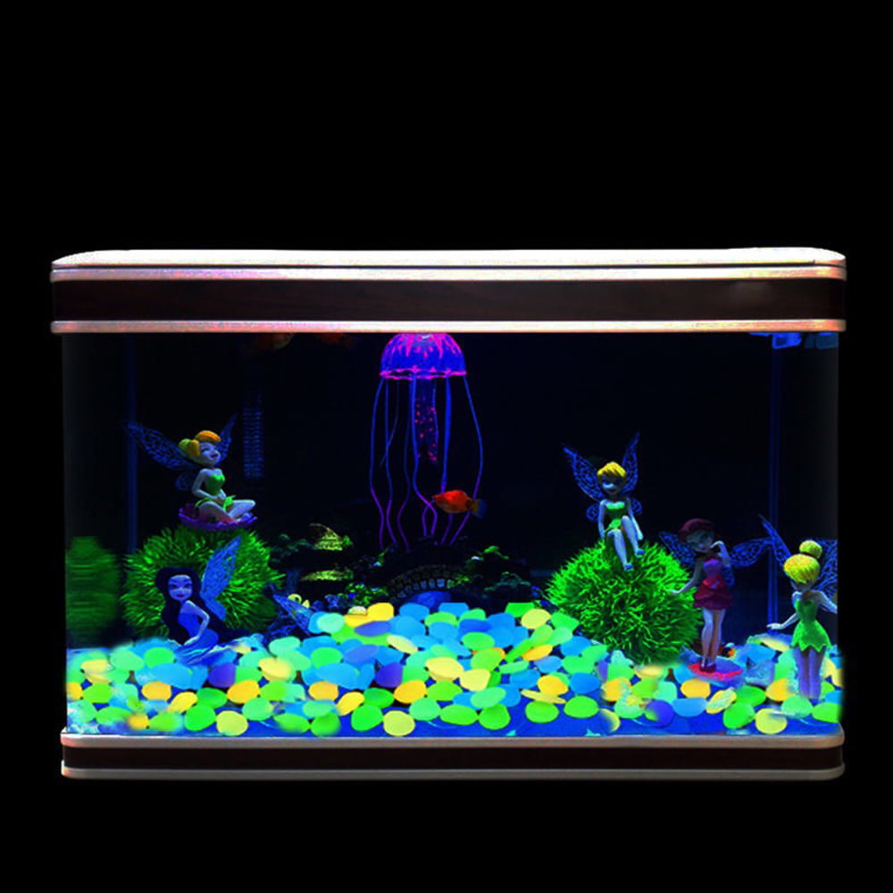 Willstar 50 Pcs Luminous Pebbles Stones, Glow In The Dark Pebbles for Walkways and Decorative Stones for Fish Tank Aquarium