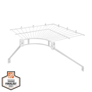 Everbilt 12 in. Fixed Mount Corner Shelf and Rod 90188